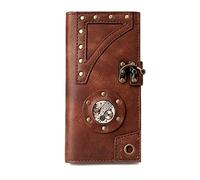 LVUNZJCA Portefeuille pour Femme Porte-Monnaie for Femme Industrial Vintage Medium Long Clutch Wallet