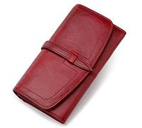 LVUNZJCA Portefeuille pour Femme Portefeuille en Cuir Femmes RFID Longue Fermeture éclair rétro Femmes Portefeuille