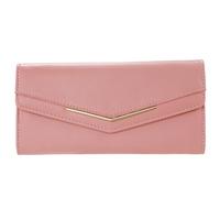 LVUNZJCA Portefeuille pour Femme Portefeuille Femme Long Multi Carte Dames Portefeuille PU(Rose)