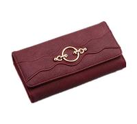 LVUNZJCA Portefeuille pour Femme Portefeuille for Dames Portefeuille d'embrayage for Femmes à la Mode à Trois Volets(D)