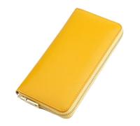 LVUNZJCA Portefeuille pour Femme Portefeuille Long en Cuir for Femme, Pochette en Cuir, Portefeuille en Tissu(Jaune)