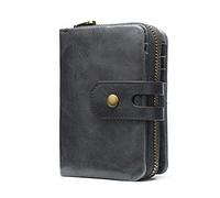 LVUNZJCA Portefeuille pour homme Mini portefeuille court en cuir avec porte-cartes de crédit, bleu, 9x12.5x4cm