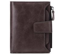 LVUNZJCA Portefeuille pour Hommes Brosse antivol RFID Portefeuille en Cuir Court for Hommes Portefeuille de Loisirs(Coffee)