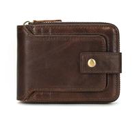 LVUNZJCA Portefeuille pour Hommes Porte-Cartes en Cuir Multi-Portefeuille zippé Porte-Cartes d'orgue Portefeuille zippé en Cuir(Marron)