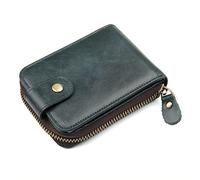 LVUNZJCA Portefeuille pour Hommes Porte-Cartes en Cuir, Portefeuille d'identité, Couche supérieure, Porte-Monnaie en Cuir, Porte-Cartes RFID(Bleu)
