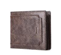 LVUNZJCA Portefeuille pour Hommes Portefeuille Brosse antivol RFID Portefeuille d'affaires Vintage for Hommes Sac en Cuir Court