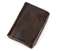 LVUNZJCA Portefeuille pour Hommes Portefeuille en Cuir, Pochette for pièces de Monnaie, Multi-Positions de Cartes, Portefeuille Court à Trois Volets