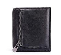 LVUNZJCA Portefeuille pour Hommes Portefeuille for Homme Femme en Cuir avec Poche Avant Vintage Business(Schwarz)