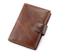 LVUNZJCA Portefeuille pour Hommes Portefeuille for Hommes Court Vintage en Cuir Pince à Monnaie Sac en Cuir Vertical(Coffee)
