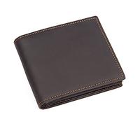 LVUNZJCA Portefeuille pour Hommes Portefeuille Vintage en Cuir Court Portefeuille Hommes d'affaires(Brown-Black)