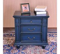 LVUNZJCA Table de Chevet Rustique Meubles Peints Tiroirs Antique Table de Chevet Canapé Trois tiroirs(Bleu)