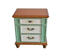 LVUNZJCA Table de Chevet Rustique Meubles Peints Tiroirs Antique Table de Chevet Canapé Trois tiroirs(Vert)