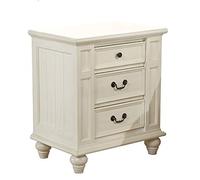 LVUNZJCA Table de Chevet Rustique Meubles Peints Tiroirs Antique Table de Chevet Canapé Trois tiroirs(Blanc)
