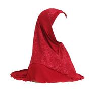 LVUNZJCA Turbans pour Femmes Femmes dentelle Patchwork voile chapeau bandeau tête écharpe Wrap Turban Couvre-chefs(rouge)