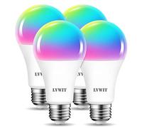 LVWIT 12W Ampoule E27 Connectée, Compatible avec Google Assistant, Alexa et App de Smartphone, Remplace 100W Ampoule Incandescent, 1521Lm, Pas de Hub requis, Lot de 4