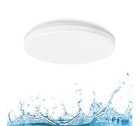 LVWIT 18W Plafonnier LED Rond, Lampe de plafond Imperméable IP65, Parfait pour salle de bain, cuisine, chambre, 1800 Lm, Ultra mince,