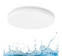 LVWIT 24W Plafonnier LED Rond, Lampe de plafond Imperméable IP65, Parfait pour salle de bain, cuisine, chambre, 2400 Lm, Ultra mince,