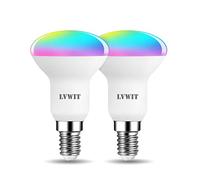 LVWIT 4.9W Ampoule Connectée E14, Smart R50 Ampoule LED Avec WIFI 470LM, Remplace 40W Ampoule Incandescent, Contrôlable via Tuya Smart Life Alexa Echo Dot Google Home, Lot de 2