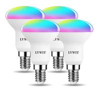 LVWIT 4.9W Ampoule Connectée E14, Smart R50 Ampoule LED Avec WIFI 470LM, Remplace 40W Ampoule Incandescent, Contrôlable via Tuya Smart Life Alexa Echo Dot Google Home, Lot de 4