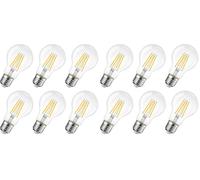 LVWIT 4W Ampoule LED Filament E27, 2700K Blanc Chaud 470 Lm, Equivalent à Ampoule incandescence 40 watts, Filament LED A60 en forme classique, Lot de 12