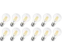 LVWIT 7.5W Ampoule LED Filament E27 A60, 1055Lm 2700K Blanc Chaud, Ampoule verre Vintage LED, Non Dimmable, Lot de 12