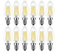 LVWIT 7W Ampoule E14 LED à Filament, Equivalent à Ampoule Incandescence 75W, Filament LED Rétro C35, 2700K Blanc Chaud, Non-dimmable, Lot de 12