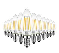 LVWIT 7W Ampoule E14 LED à Filament, Equivalent à Ampoule Incandescence 75W, Filament LED Rétro C35, 2700K Blanc Chaud, Non-dimmable, Lot de 12