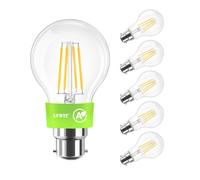LVWIT Ampoule B22 Blanc Chaud Classe Énergétique A, 3.8W Ampoule Baillonette LED A60, Equivalent à Ampoules halogène 60W, Ampoules Filament 806LM, 2700K, Lot de 6, Non-Dimmable