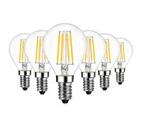 LVWIT Ampoules à Filament LED E14, 7W Equivalente à Ampoule halogène 75W, 1055Lm 2700K Blanc Chaud, Ampoule rétro vintage, Non-dimmable, Paquet de 6