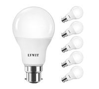 LVWIT Ampoules LED B22, 8W Lampe Baïonnette équivalent 60W Halogène, Blanc Froid 6500K, Ampoules LED Baionnette 806LM, Forme A60, économie d'énergie, Faible Consommation,non Dimmable, Lot de 6 Unités