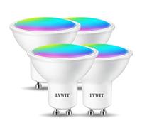 LVWIT GU10 Ampoule Connectée Alexa, 4.9W Smart Ampoule LED Avec WIFI 350Lm, Compatible avec Alexa et Google Assistant,Remplace 35W Ampoule Incandescent, Lot de 4