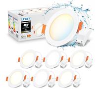 LVWIT Lot de 6 spots LED encastrables 4 W à intensité variable 230 V 400 lm Remplace les spots halogènes de 35 W Blanc chaud 3000 K Blanc neutre 4000 K Blanc froid 6500 K