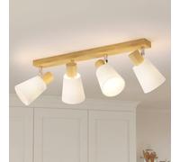 LVWIT Plafonnier LED 4 Spots Orientable E14, Pivotants, Éclairage de Plafond, Moderne Applique Rampe Spot, Cuisine Chambre Salon Couloir Salle à Manger, Blanc (Sans Ampoule)