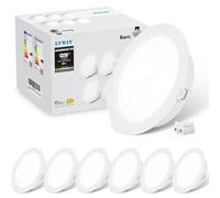 LVWIT Spot Led Encastrable, 12W Spots de Plafond Équivalent à 89W, 6500K Blanc Froid, IP44 Spot Etanche Salle de Bain, Salon, Couloir, φ148MM Plafond Led, Lot de 6