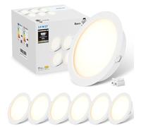 LVWIT Spot Led Encastrable, 18W Éclairage de Plafond Équivalent à 125W, 4000K Blanc Neutre, φ173MM Spot Encastrable Salle de Cuisine, Salon, Couloir, Face Avant IP44, Face Arrière IP20, Lot de 6