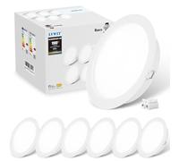 LVWIT Spot Led Encastrable, 18W Spots de Plafond Équivalent à 125W, 6500K Blanc Froid, φ173MM Éclairage Salle de Cuisine, Salon, Couloir, Face Avant IP44, Face Arrière IP20, Lot de 6