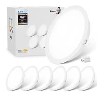LVWIT Spot Led Encastrable, 24W Spots de Plafond Équivalent à 159W, 6500K Blanc Froid, φ223MM Éclairage Salle de Cuisine, Salon, Couloir, Face Avant IP44, Face Arrière IP20, Lot de 6