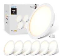 LVWIT Spot Led Encastrable, 24W Spots Encastrable Salle de Bain Équivalent à 159W, IP44 Plafond Led, 4000K Blanc Neutre, Éclairage de Plafond pour Cuisine, Salon φ223MM, Lot de 6