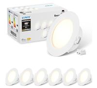LVWIT Spot Led Encastrable, 4W Éclairage de Plafond Équivalent à 38W, 4000K Blanc Neutre, φ98MM Spot Encastrable Salle de Cuisine, Salon, Couloir, Face Avant IP44, Face Arrière IP20, Lot de 6