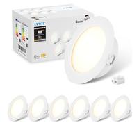 LVWIT Spot Led Encastrable, 6W Éclairage de Plafond Équivalent à 51W, 4000K Blanc Neutre, φ113MM Spot Encastrable Salle de Cuisine, Salon, Couloir, Face Avant IP44, Face Arrière IP20, Lot de 6