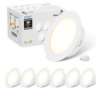 LVWIT Spot Led Encastrable, 8W Spot Encastrable Salle de Bain Équivalent à 64W, 4000K Blanc Neutre, IP44, Φ123MM Éclairage Plafond Encastré pour Cuisine, Salon, Lot de 6