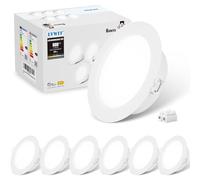 LVWIT Spot Led Encastrable, 8W Spots Encastrable Salle de Bain, 6500K Blanc Froid, IP44 Éclairage de Plafond pour Cuisine, Salon, Plafond Led Équivalent à 64W, φ123MM, Lot de 6