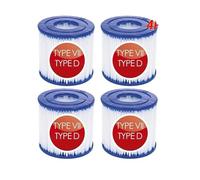 LVXBHZQD Cartouche Filtrante De Type VII Et De Type D, Compatible avec Les Piscines Et Spas Bestway- Filtre De Remplacement Haute Efficacité(4 Pcs)