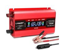 LVYUAN Convertisseur 12V 220V 230V 1500W DC à AC convertisseur de Puissance Voiture Onduleur Transformateur, LCD Display