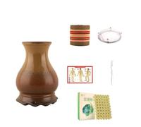 LVYUDS 2 en 1 Gua Sha Boîte de Moxibustion Céramique Masseur, Moxa Box Tasse Bouche Conception d'Arc Anti-Brûlure Points D'acupuncture Chaleur Thérapie Soulage Corps Douleur(Small 6-piece set)