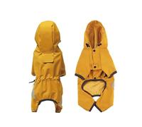 LVYUDS 4 Pattes Tout Compris Manteaux Imperméables pour Chiens Grand/Moyen/Petit Chiens Réfléchissant à Capuche Imperméable Chien Trou de Remorquage Design Neige Marche(Jaune,XL)