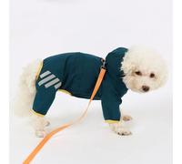 LVYUDS 4 Pattes Tout Compris Manteaux Imperméables pour Chiens Grand/Moyen/Petit Chiens Réfléchissant à Capuche Imperméable Chien Trou de Remorquage Design Neige Marche(Bleu,XL)