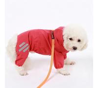 LVYUDS 4 Pattes Tout Compris Manteaux Imperméables pour Chiens Grand/Moyen/Petit Chiens Réfléchissant à Capuche Imperméable Chien Trou de Remorquage Design Neige Marche(Pink,M)