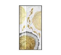 LVYUDS Cache Compteur Electrique Mural Moderne Toile à L'huile, Cache Tableau Electrique Silencieux Gauche Porte Coulissante étanche Couvercle de Protection Maison Extérieur(L,Black-Mirror Style-F)