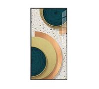 LVYUDS Cache Compteur Electrique Mural Moderne Toile à L'huile, Cache Tableau Electrique Silencieux Gauche Porte Coulissante étanche Couvercle de Protection Maison Extérieur(L,Black-Oil canvas model-G